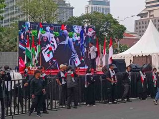 Gedung Kedubes Amerika Didatangi Massa Aksi untuk Palestina Merdeka