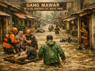 Video Banjir Mengenangi Kelurahan Margahayu Bekasi Timur