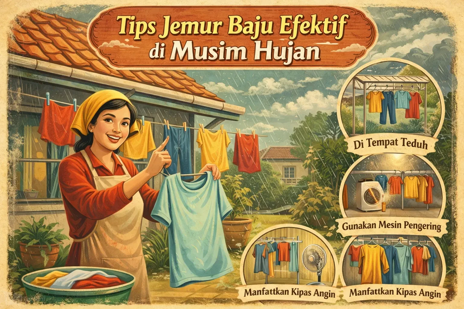 Tips Jemur Baju Efektif di Musim Hujan