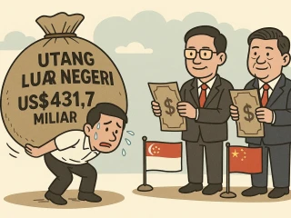 Utang Luar Negeri RI Tembus US$431,7 Miliar, Singapura dan China Jadi Kreditur Terbesar