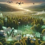 DALL·E-2024-05-06-06.55.07-A-landscape-image-showcasing-technology-used-for-forest-protection-emphasizing-the-role-of-innovation-in-conserving-the-earths-greenery.-The-scene-i
