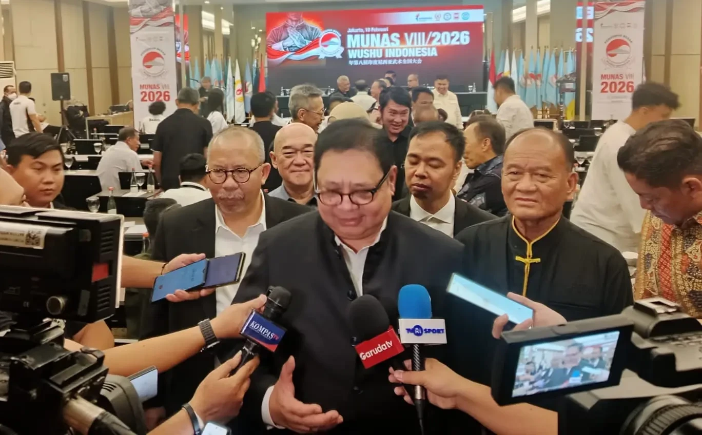 Airlangga Hartarto kembali terpilih secara aklamasi sebagai Ketua Umum Pengurus Besar Wushu Indonesia (PB WI) untuk masa bakti 2026–2030.