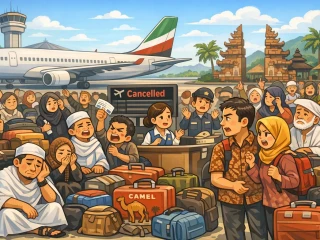 Ribuan Penumpang Tujuan Timur Tengah Gagal Terbang dari Bali