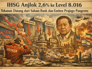 IHSG Anjlok 2,6% ke Level 8.016, Tekanan Datang dari Saham Bank dan Emiten Prajogo Pangestu