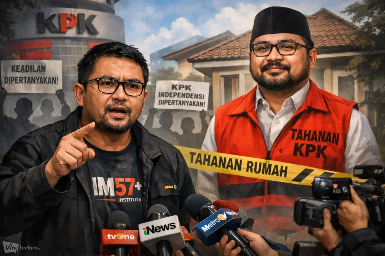 Ketua IM57+ Institute, Lakso Anindito, menyampaikan kritik kera