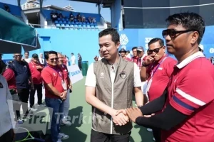 Waketum 1 PP PBSI Taufik Hidayat mengecam keras adanya dugaan pelecehan seksual yang terjadi di pelatnas cabang olahraga panjat tebing.(foto: Kemenpora).