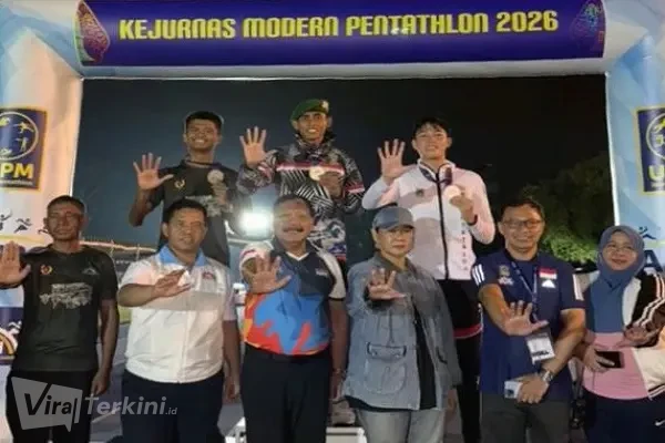Atlet Jawa Barat, Caroline Andita Bangun, dan atlet Sulawesi Selatan, Jumeidi, tampil gemilang dengan merebut gelar juara kategori senior pada Kejuaraan Nasional (Kejurnas) Modern Pentathlon 2026. (Foto: ist).