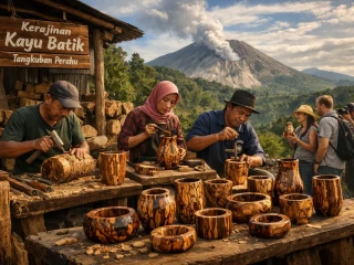 Kayu Batik, Kerajinan Langka dari Lereng Tangkuban Perahu yang Diburu Wisatawan