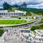 Suasana Kompleks Istana Kepresidenan di IKN. Pemerintah kini memprioritaskan gedung legislatif dan yudikatif untuk target fungsi politik 2028. (Foto: Kompas.com)