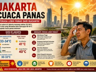 Jakarta Terasa Seperti 41 Derajat Celsius, Ini Penyebab Cuaca Makin Menyengat