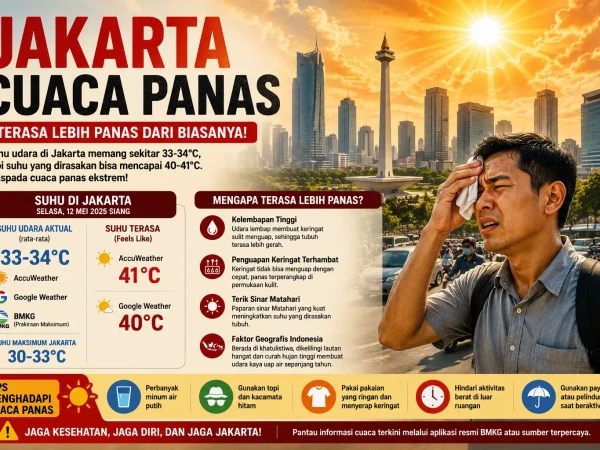 Jakarta Terasa Seperti 41 Derajat Celsius, Ini Penyebab Cuaca Makin Menyengat