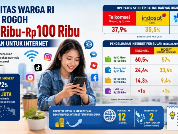 Mayoritas Warga RI Hanya Rogoh Rp50 Ribu-Rp100 Ribu per Bulan untuk Internet, Telkomsel Masih Jadi Pilihan Utama