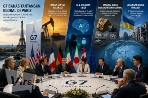Para menteri keuangan dan gubernur bank sentral negara-negara anggota Group of Seven (G7) dijadwalkan mulai berkumpul di Paris, Senin (1852026). llustrasi Viralterkini Indonesia