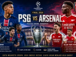 Duel Raja Prancis dan Juara Inggris, PSG vs Arsenal Perebutkan Trofi Liga Champions