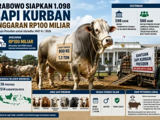 Fantastis! Sapi Kurban Presiden Tembus 1,3 Ton, Anggaran Capai Rp100 Miliar