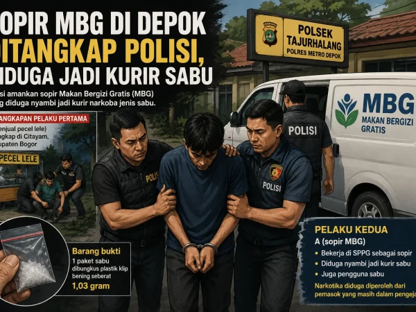 Sopir MBG di Depok Ditangkap Polisi, Diduga Nyambi Jadi Kurir Sabu