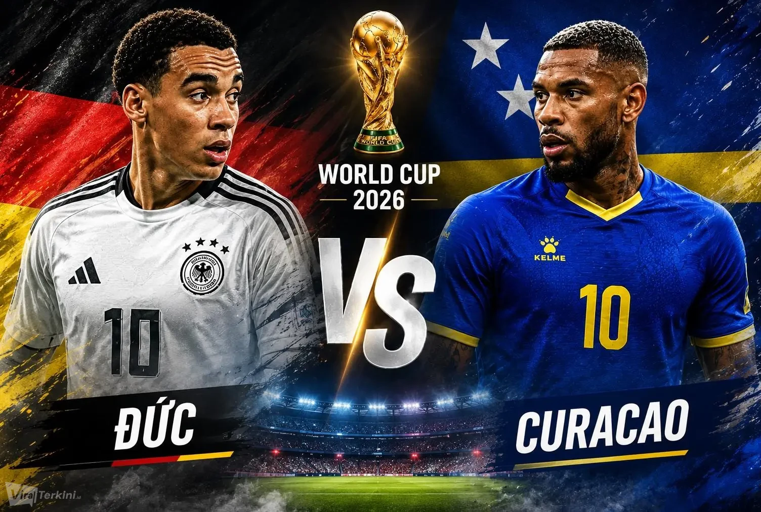 Laga pembuka Grup E Piala Dunia 2026 mempertemukan Jerman melawan Curacao di NRG Stadium, Houston, dalam pertarungan antara raksasa sepak bola Eropa dan tim debutan asal kawasan Karibia.