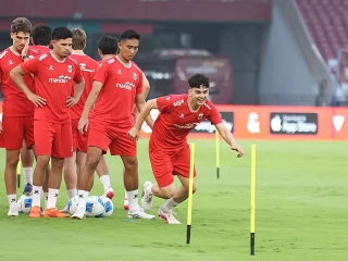 Aksi Official Training Timnas Indonesia