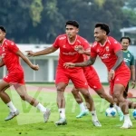 Para pemain Timnas Indonesia dari Super League saat official training di stadion Madya (8 Juni 2026) jelang melawan Mozambik (foto - Ady Sesotya)