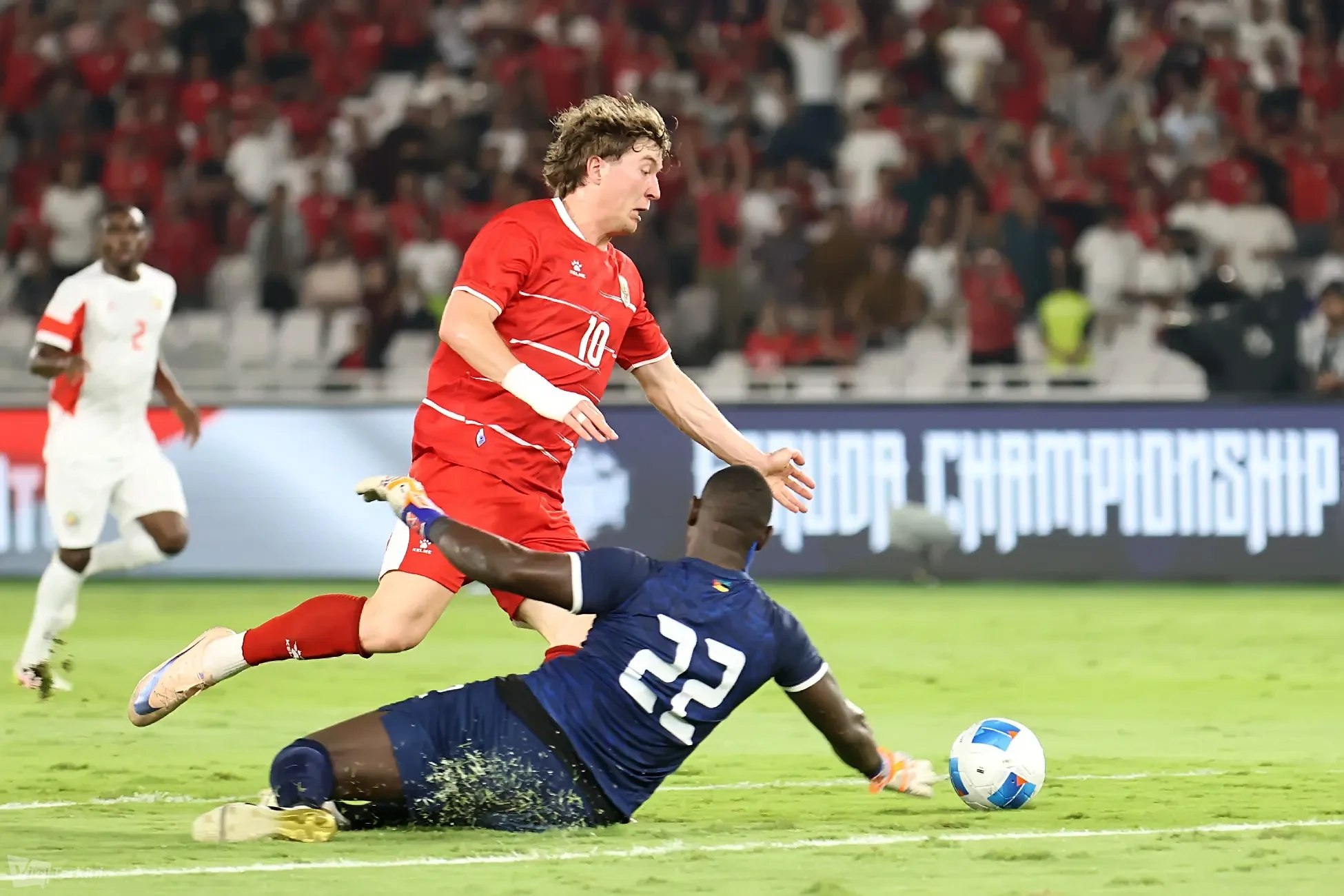 Pemain Timnas Indonesia Ole Romeny saat melawan Mozambik di Stadion Utama Gelora Bung Karno 9 Juni 2026 (foto - Ady Sesotya)