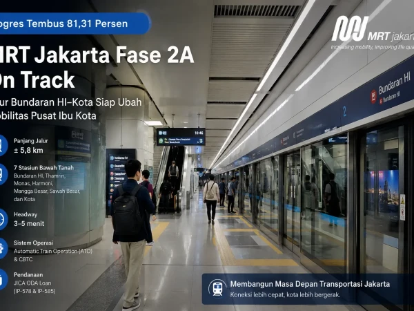 Progres MRT Jakarta Fase 2A Lampaui Target, Jalur Bundaran HI–Kota Siap Ubah Mobilitas Pusat Ibu Kota
