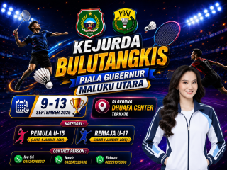 Kejurda Bulutangkis Piala Gubernur Malut 2026 Fokus Jaring Talenta U-15 dan U-17