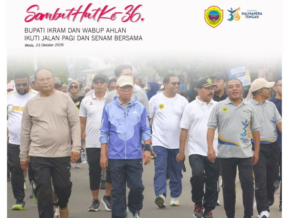 Sambut HUT ke-36 Halteng, Bupati dan Warga Jalan Pagi Bersama hingga Aksi Bersih Kota