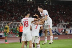 Timnas Indonesia disaat selebrasi melawan Arab Saudi. Foto : Viralterkini.id/MAK