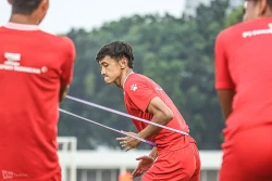 Dony Tri Pamungkas saat latihan Tim Nasional jelang FIFA Match Day melawan Oman (foto - Ady Sesotya)