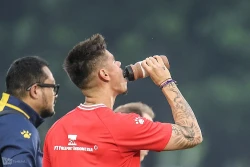 Mees Hilgers saat latihan Tim Nasional jelang FIFA Match Day melawan Oman (foto - Ady Sesotya)