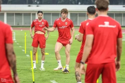 Ole Romeny saat latihan Tim Nasional jelang FIFA Match Day melawan Oman (foto - Ady Sesotya)