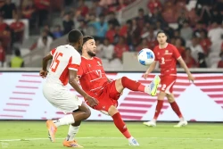 Pemain Timnas Indonesia Calvin Verdonk saat melawan Mozambik di Stadion Utama Gelora Bung Karno 9 Juni 2026 (foto - Ady Sesotya)