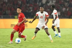 Pemain Timnas Indonesia Marselino Ferdinan saat melawan Mozambik di Stadion Utama Gelora Bung Karno 9 Juni 2026 (foto - Ady Sesotya)
