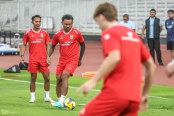 Saddil Ramdani saat latihan Tim Nasional jelang FIFA Match Day melawan Oman (foto - Ady Sesotya)