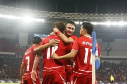 Selebrasi Timnas Indonesia (foto - Ady Sesotya)