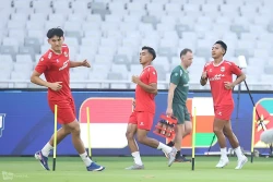 Sesi latihan resmi Timnas Indonesia di Stadion Utama Gelora Bung Karno, (foto - Ady Sesotya)